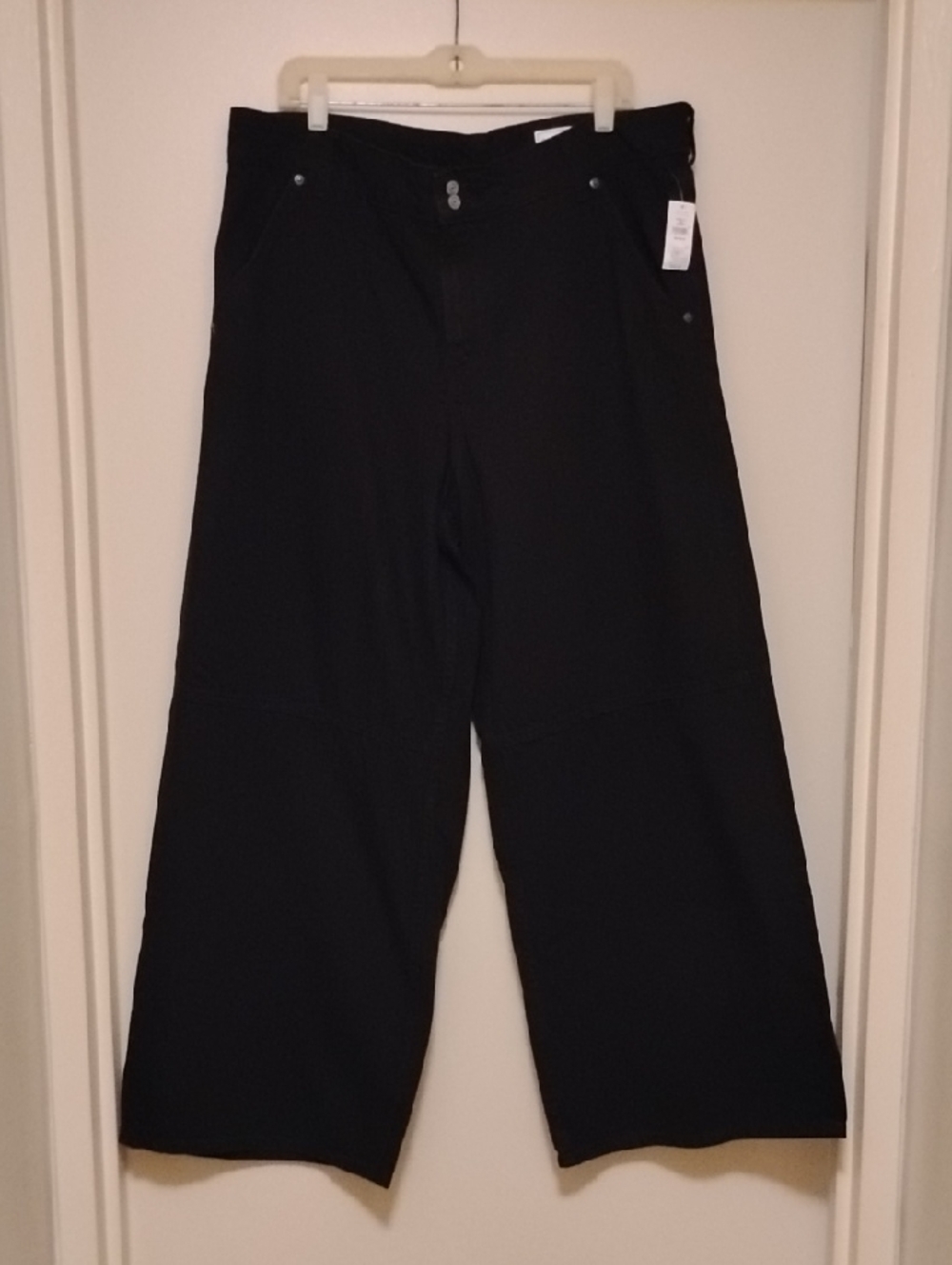GAP Mid Rise Ultrasoft Baggy Jeans Black Noir Size 34/18R NWT